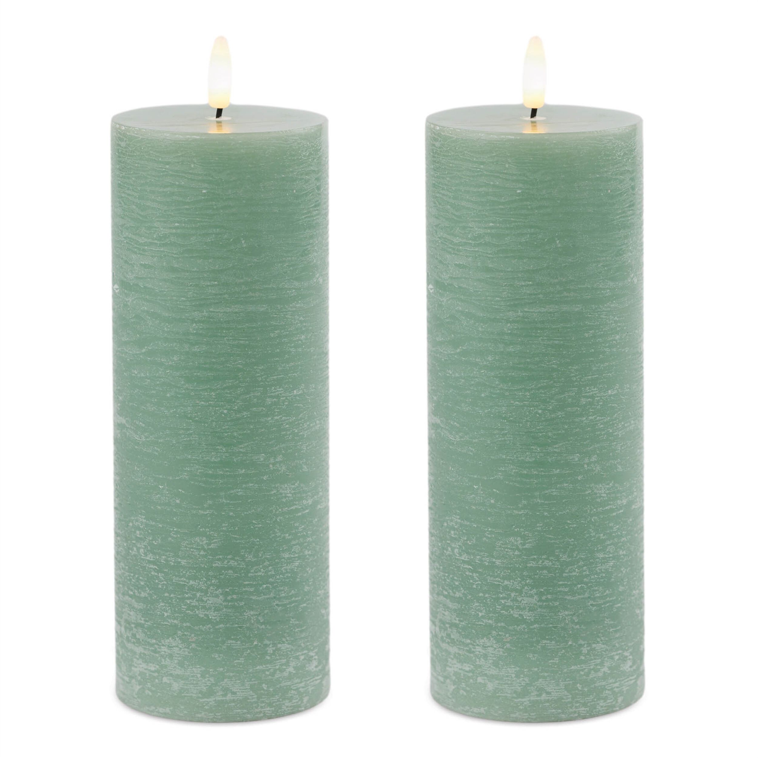 FIA Wick Green Pillar Candle (Set of 2), GREEN, alternate image number 3