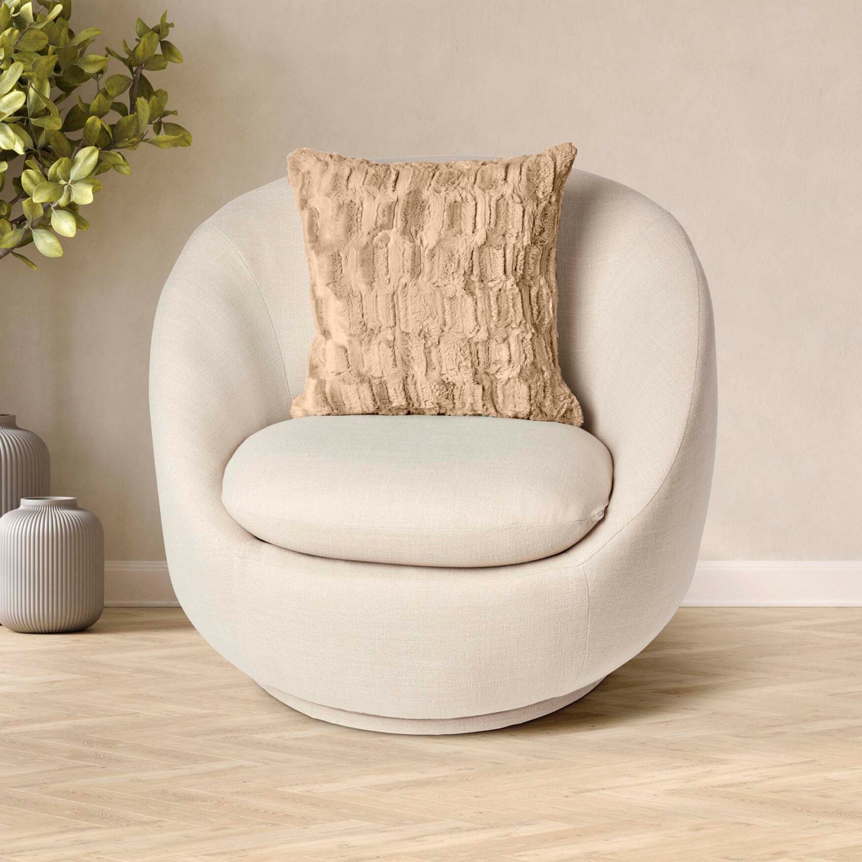 HGTV Art Deco Faux Fur Pillow, , alternate image number 2