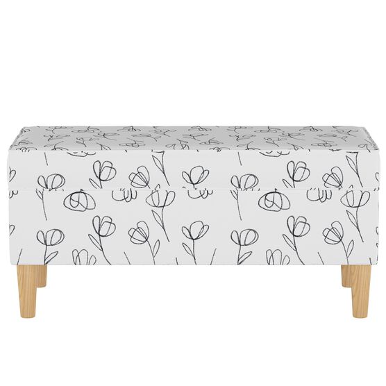 Contoured Tulips Storage Bench, , on-hover image number null