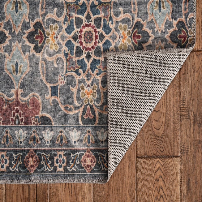 Washable Grant Teal/Ivory Rug, , on-hover image number null