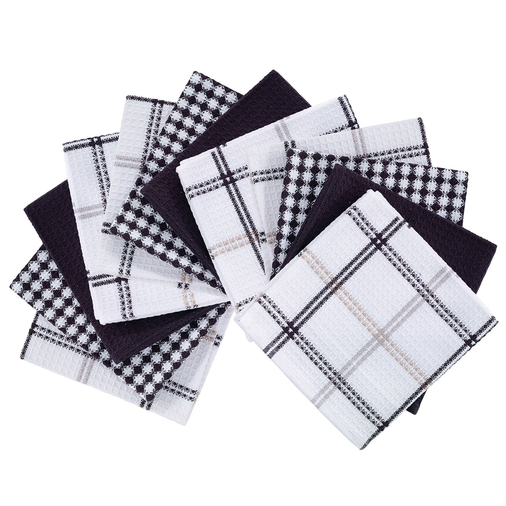 Coordinating Flat Waffle Weave Dish Cloths, Set Of 12 Dish Cloth, NEUTRAL, hi-res image number 0
