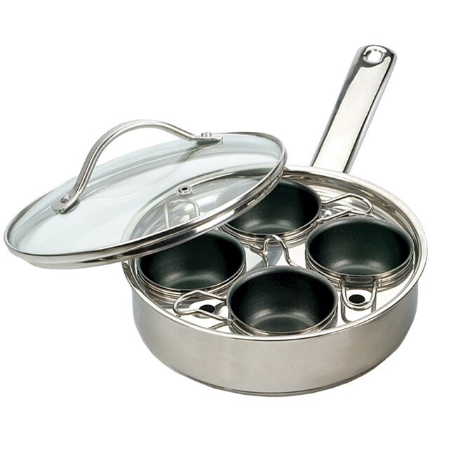 4 Egg Poacher Set, GRAY, hi-res image number null