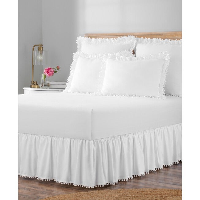 Belles & Whistles Pom Pom Trim 15 inches Drop Bed Skirt, , alternate image number 2