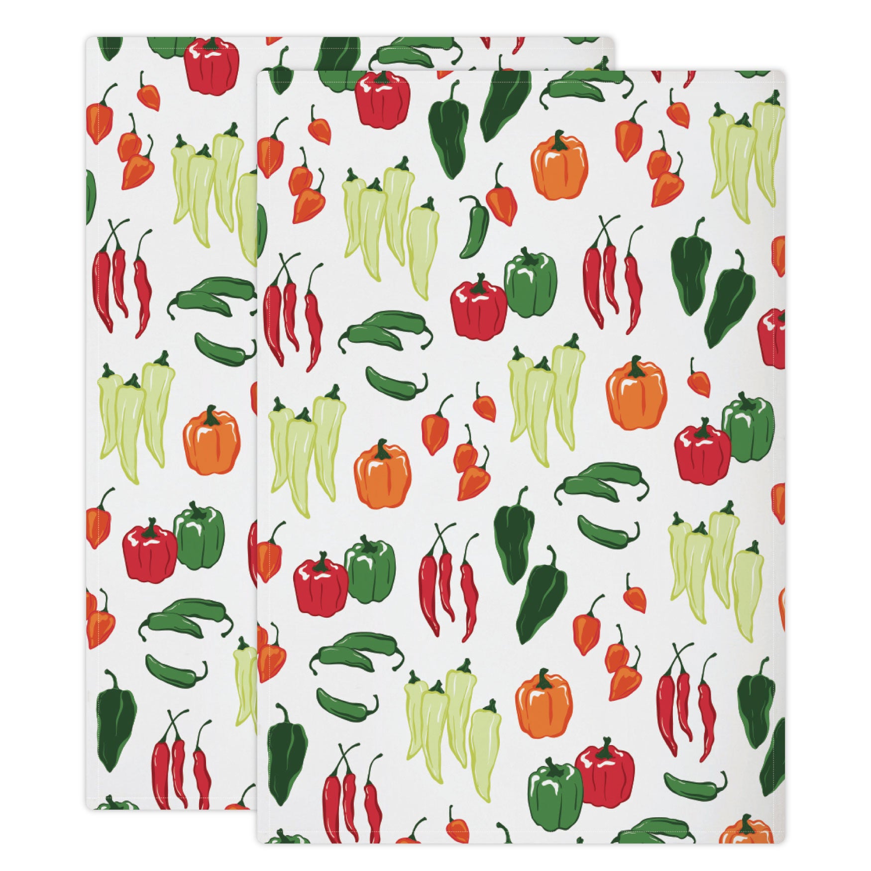Designer Print Towel Set/2, MULTI PEPPERS, hi-res image number 0