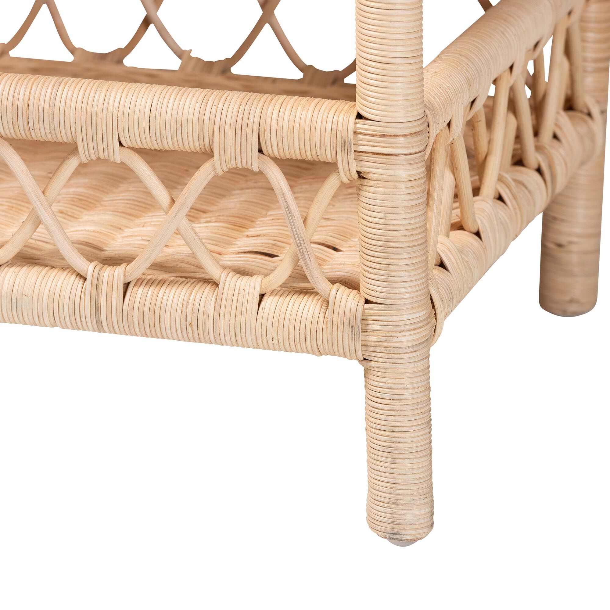 Eloisa Natural Rattan End Table, BROWN, alternate image number 5