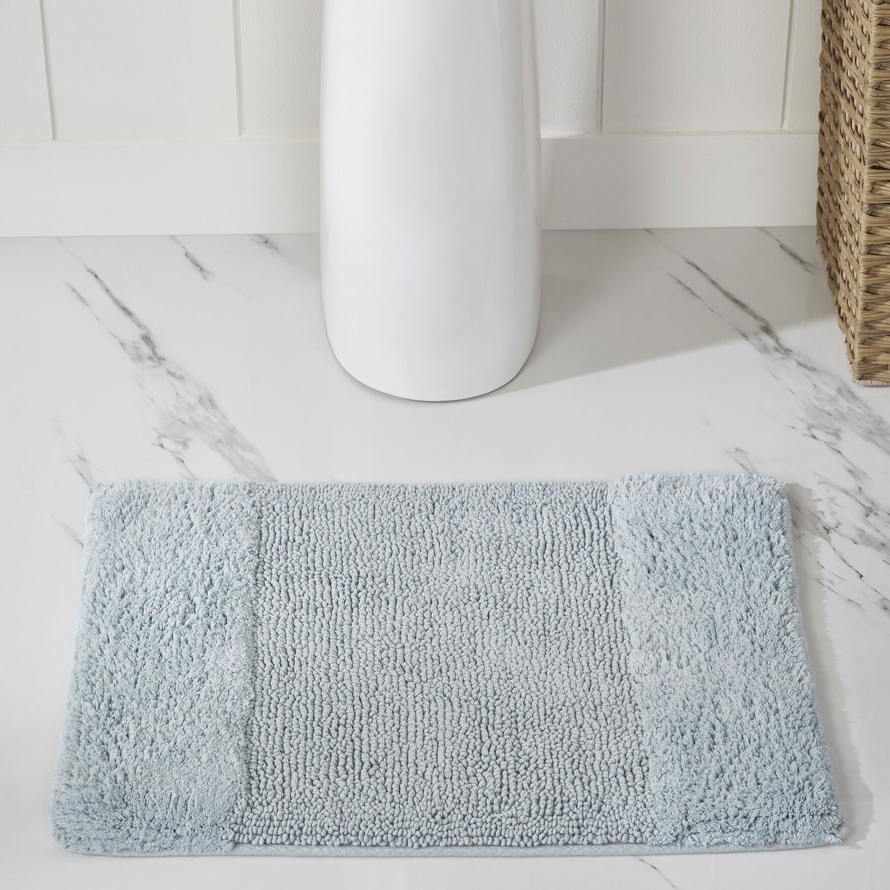 Granada Collection 100% Cotton 17 inches X 24 inches Rectangle Bath Rug, BLUE, hi-res image number 0