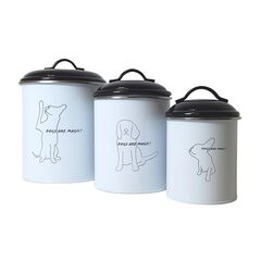 Pet Food & Treat Storage Canisters (Set Of 3)