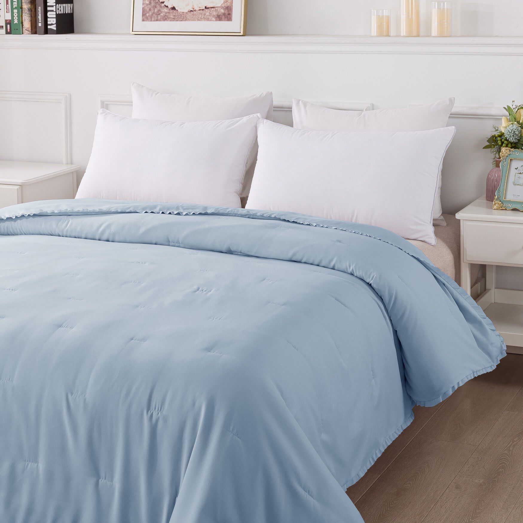 Ruffled Edge Down Alternative Blanket, , alternate image number 5