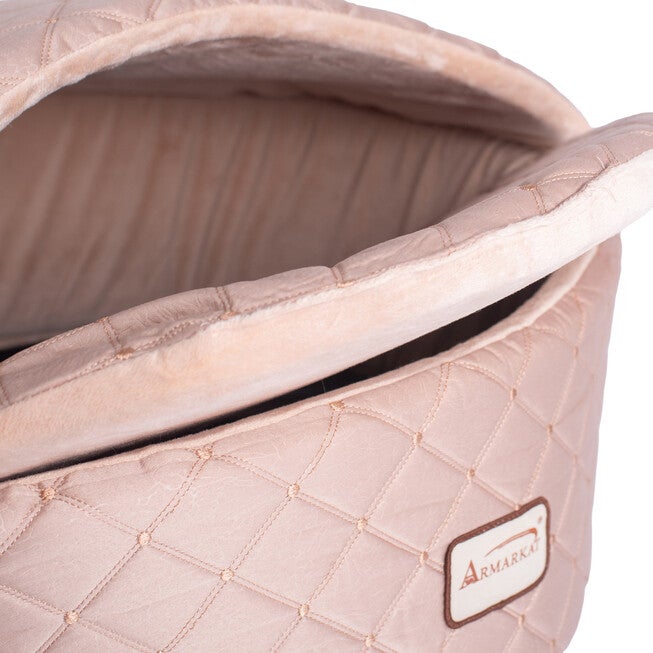 Cuddle Cave Cat Bed With Detachable & Collasible Zipper Top, Small, Light Apricot, , alternate image number null