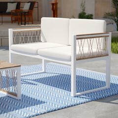 Wallmond Cushioned Outdoor Loveseat Settee