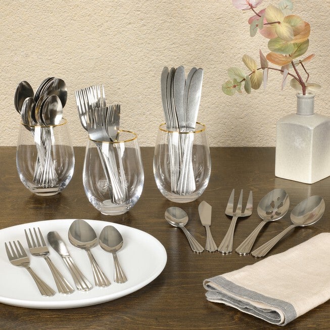 45-Piece Everyday Classic Canberra Flatware Set, , on-hover image number 1