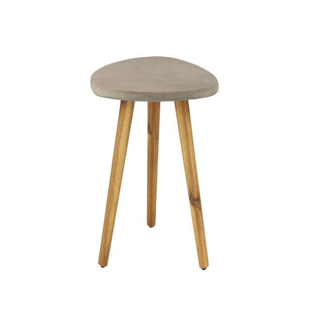 Grey Wood Modern Outdoor Accent Table, GREY, hi-res image number null