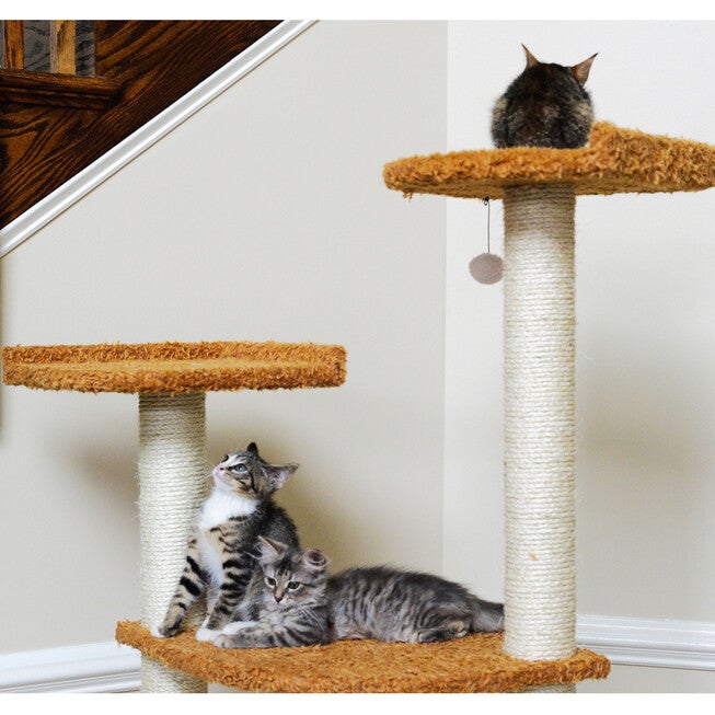 Ultra Thick Faux Fur Real Wood 64 inches Cat Scratching Furniture, , alternate image number null