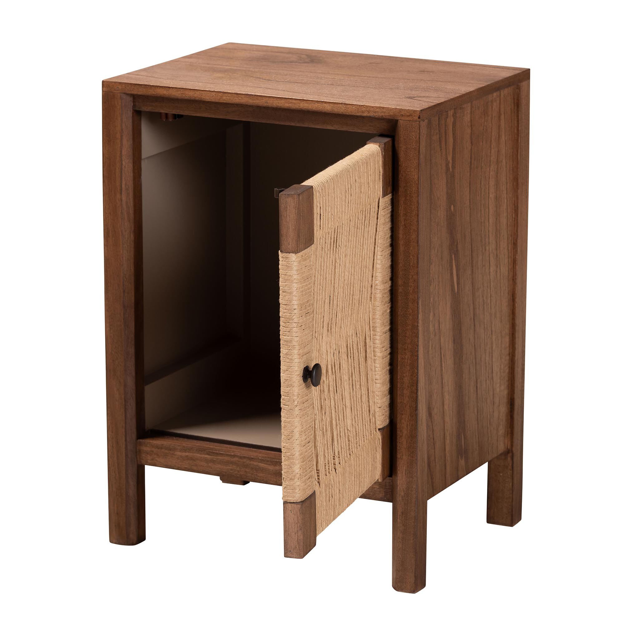 Holitz Modern Bohemian Walnut Brown Finished Bayur Wood Nightstand, BROWN, alternate image number 3