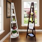 5-Shelf Corner Ladder Bookcase-Espresso, , alternate image number null