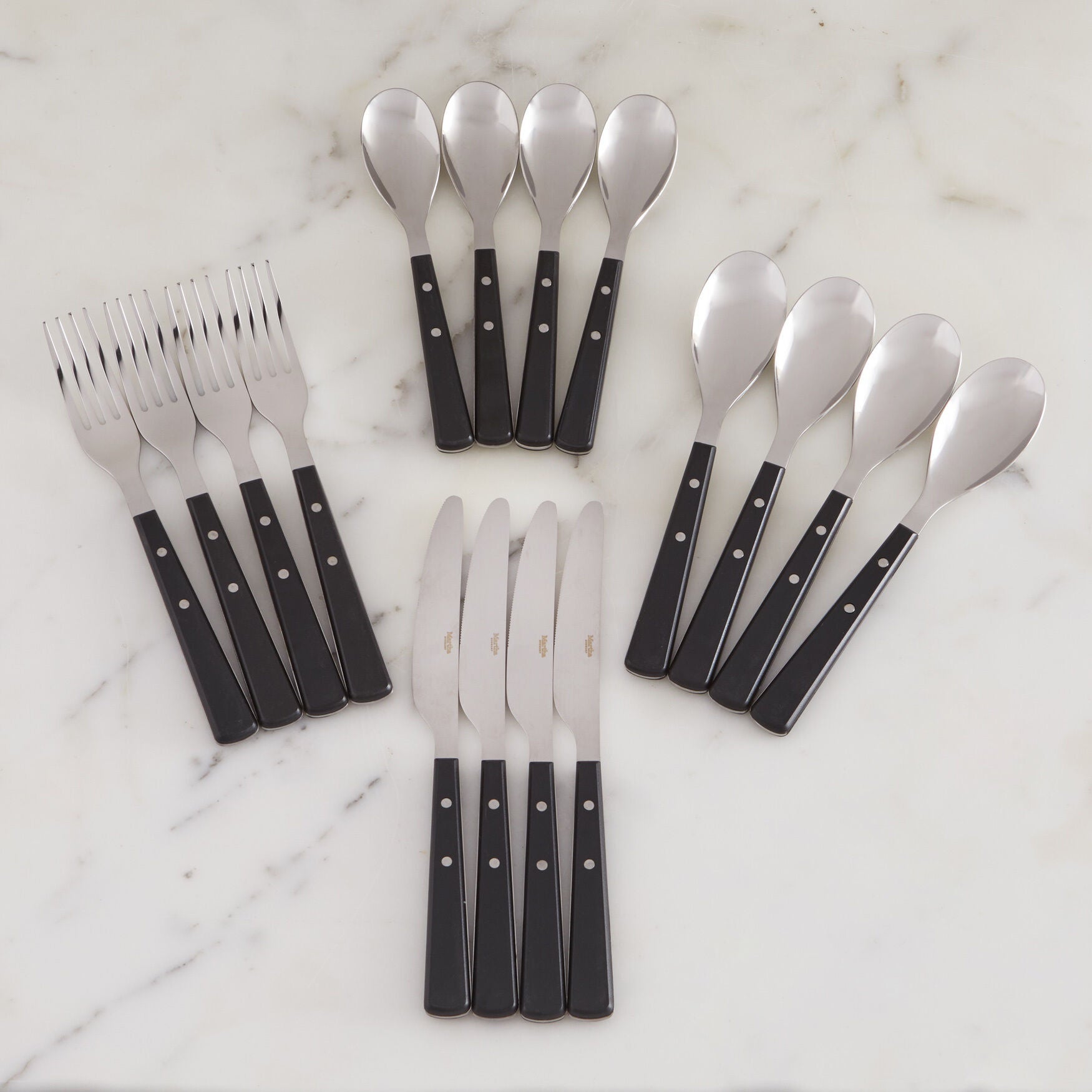 Martha Stewart 16-PC Flatware Set, BLACK, hi-res image number 0