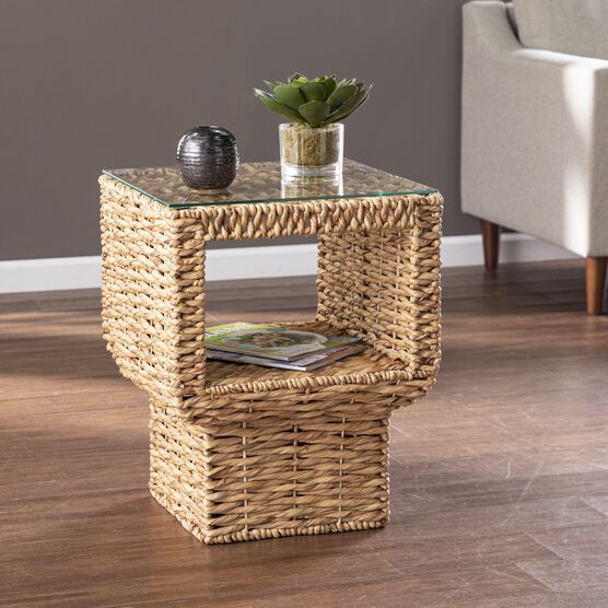 Pallston Water Hyacinth Accent Table, NATURAL, hi-res image number null