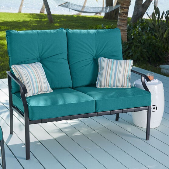 Grace Bay Deep Seating Loveseat, TEAL, hi-res image number null
