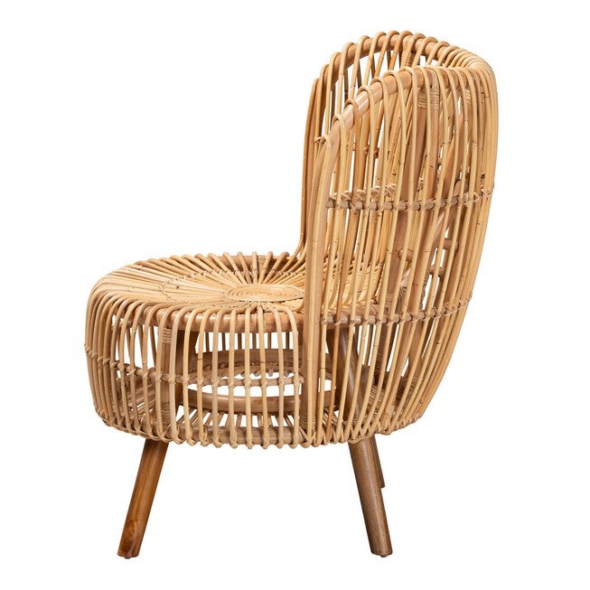 Nagoya Modern Bohemian Natural Rattan Wide Seat Lounge Chair, , alternate image number 2