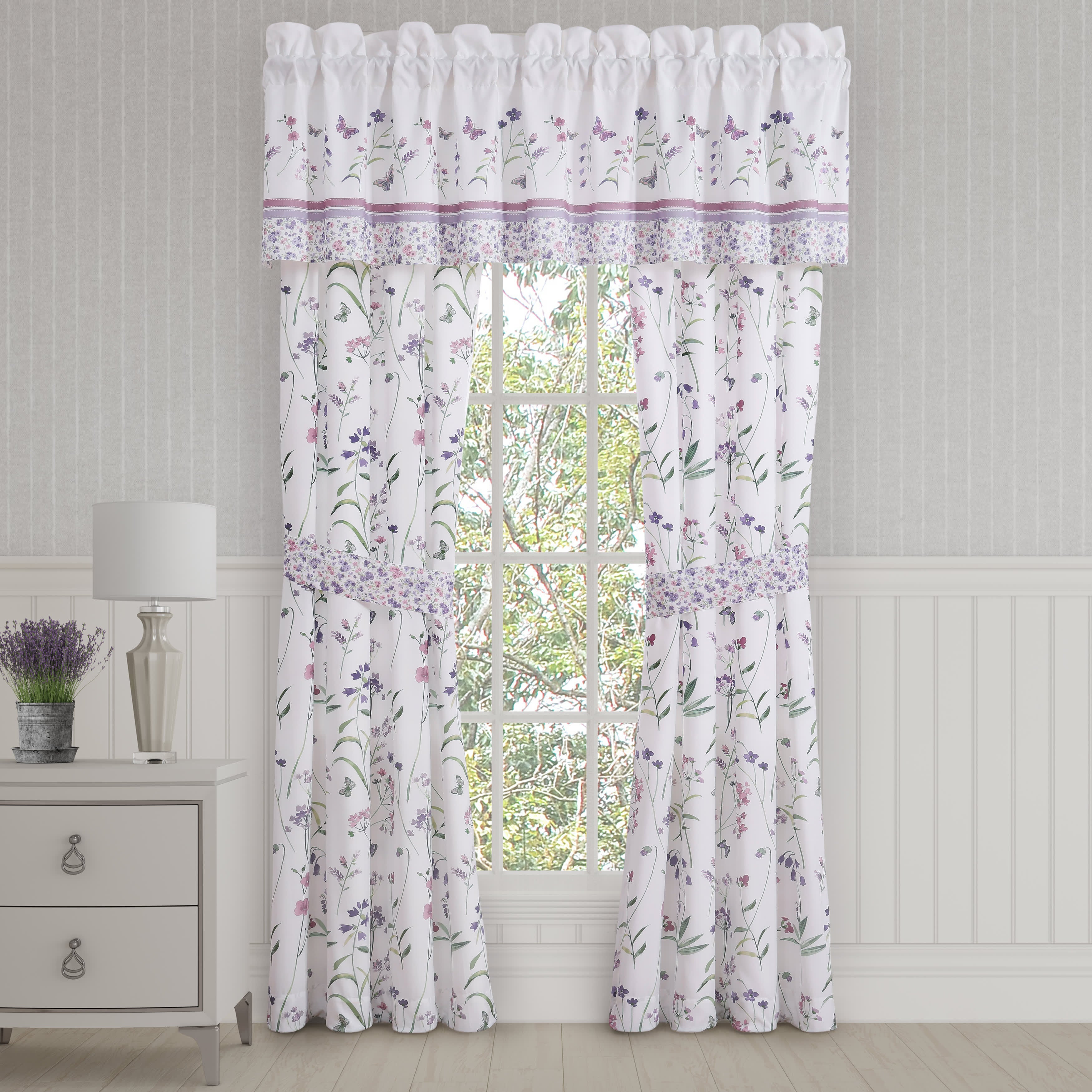 Nola 84 Inch Window Panel Pair, LILAC, hi-res image number 0