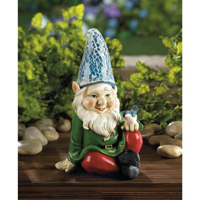 Cheery Gnome Solar Statue, , on-hover image number null
