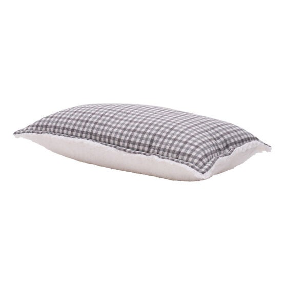 Brenner Plaid Reverse To Sherpa Lumbar Pillow, , on-hover image number null