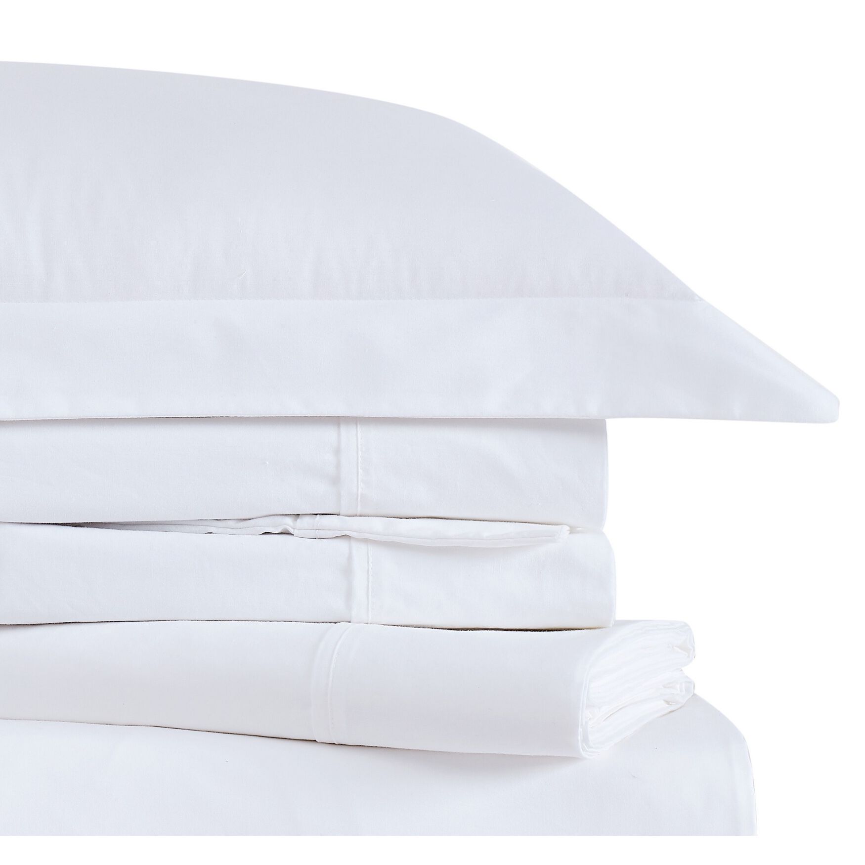 Classic Cotton Sheet Set, WHITE, hi-res image number 0