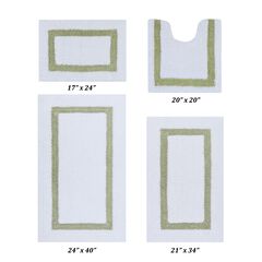 Hotel Collections Bath Mat Rug 4 Piece Set (17" X 24" | 20" X 20" | 21" X 34" | 24" X 40")