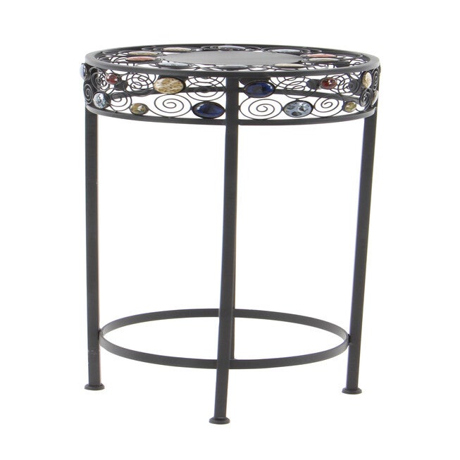 Set Of 3 Black Metal Traditional Plantstand, , alternate image number null