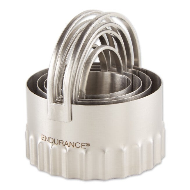 Round Rippled Stainless Steel Biscuit Cutters, Set 4, , alternate image number 2