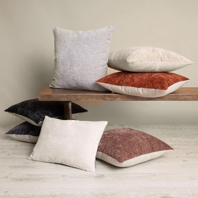Dainty Chenille Reverse To Linen Lumbar Pillow, , alternate image number null