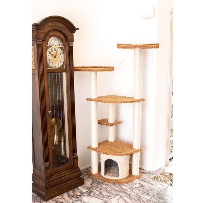 Ultra Thick Faux Fur Real Wood 64 inches Cat Scratching Furniture, , on-hover image number null
