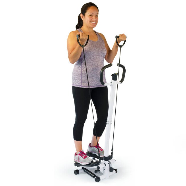 Hometrack™ Fitness Stepper with Stretch Bands, WHITE BLACK, hi-res image number 0