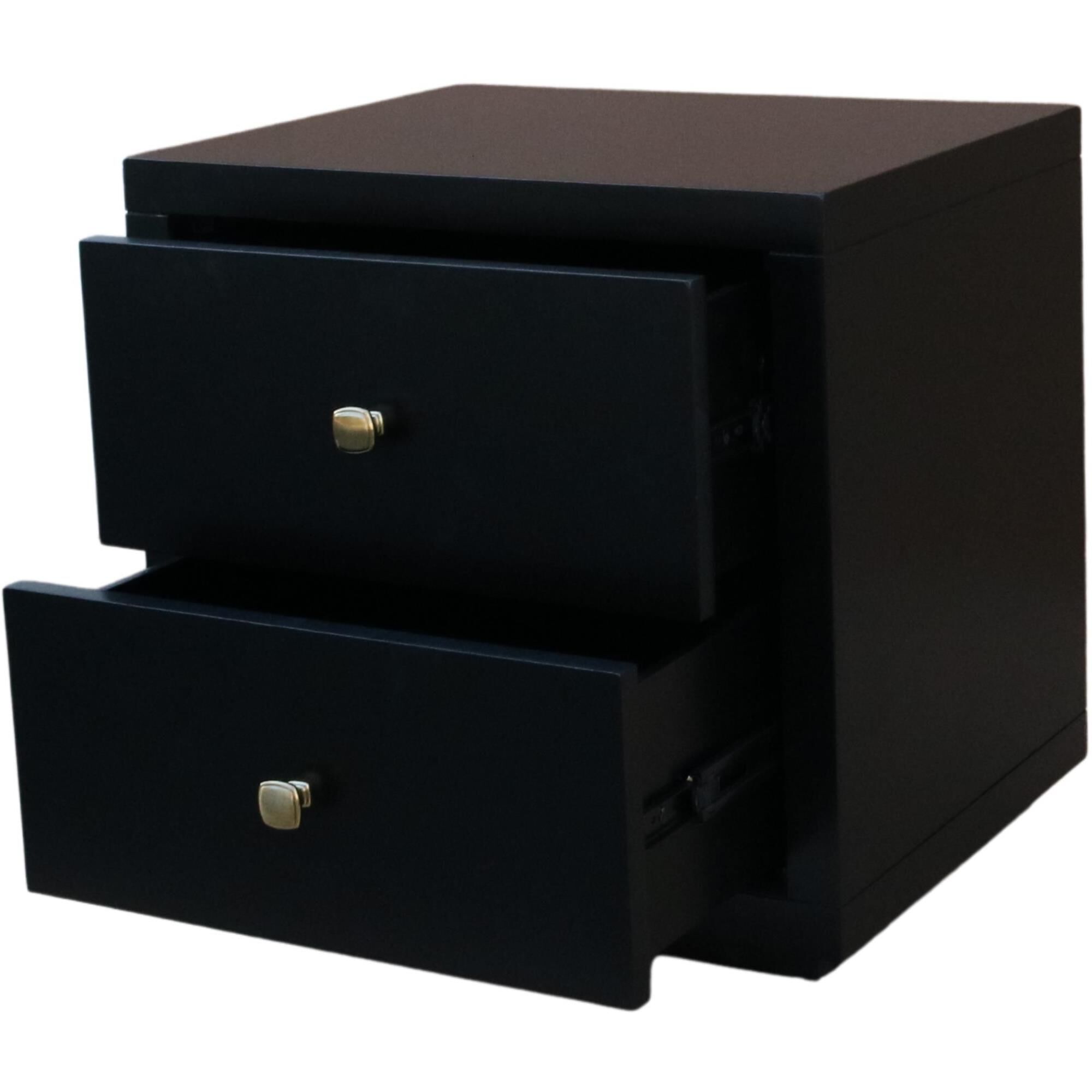 Trent Wooden Platform Bed in Black, Queen with 2 Nightstands, BLACK, alternate image number 6