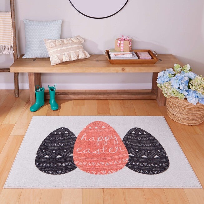 Easter Eggs Cream Kitchen Rug, , alternate image number null
