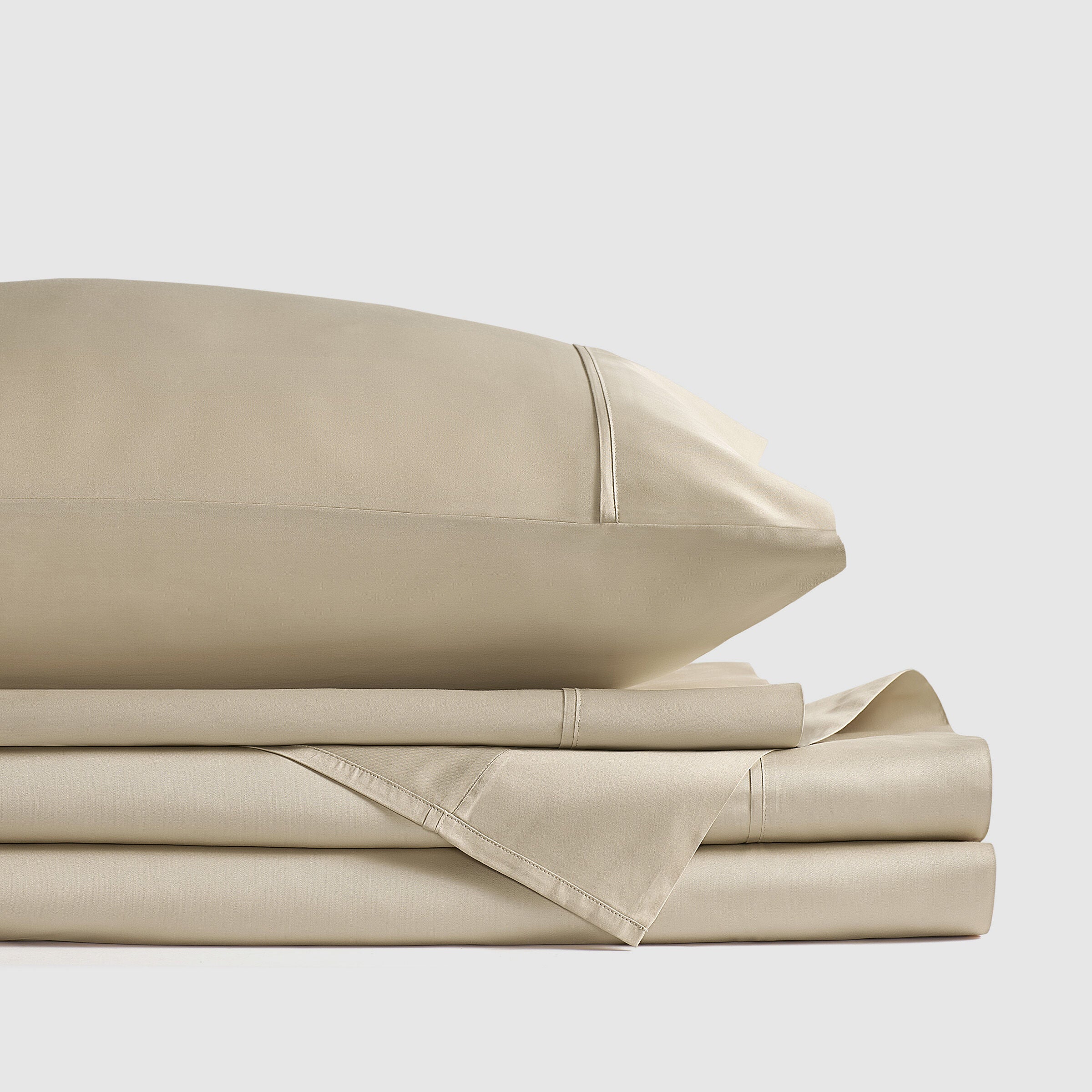 PREMIER SATEEN SHEET SET, PALE GOLD, alternate image number 1