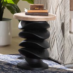 Ziva End Table with Petrified Wood Top