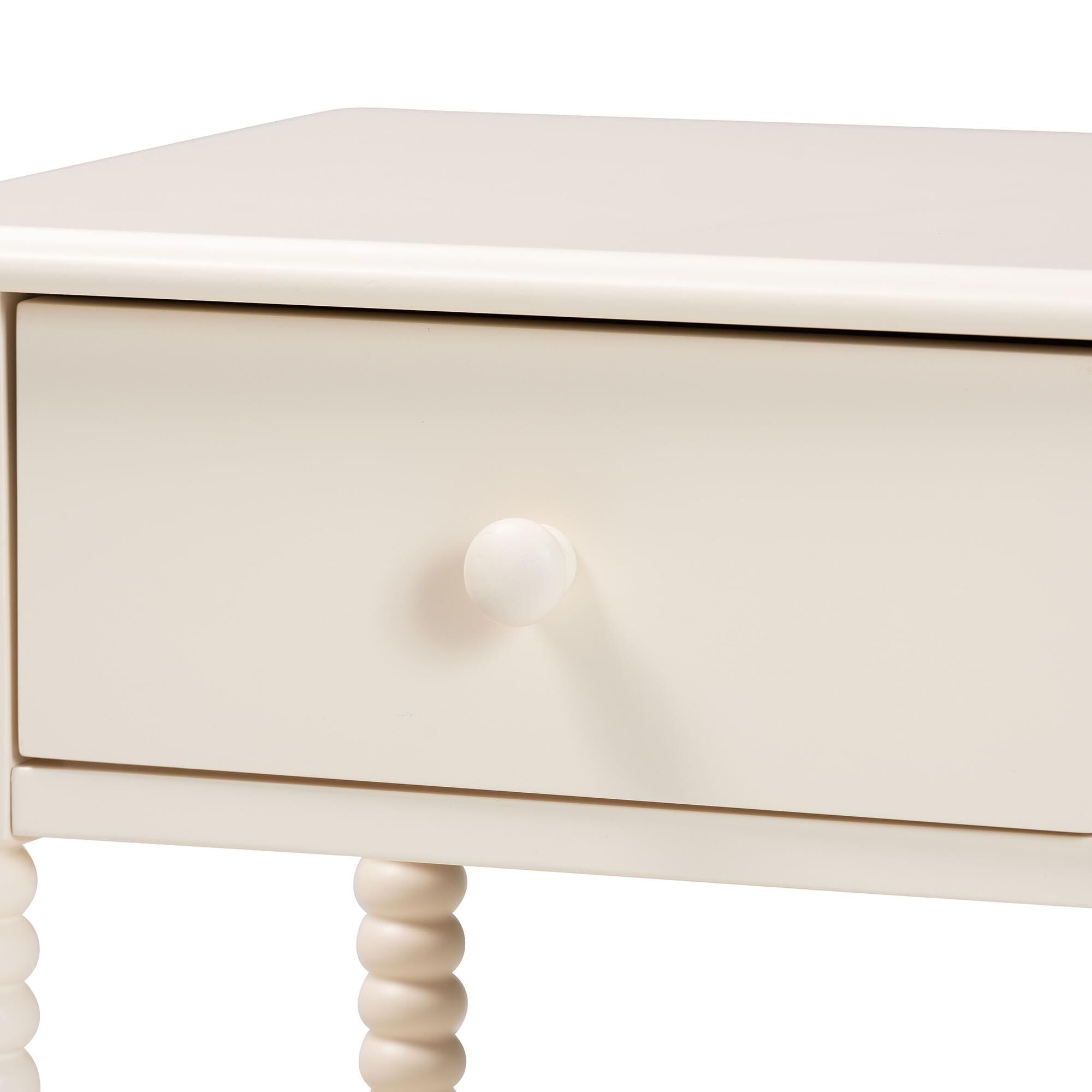 Braith Farmhouse Ivory Spindle Wood 1-Drawer Nightstand, IVORY, alternate image number 5
