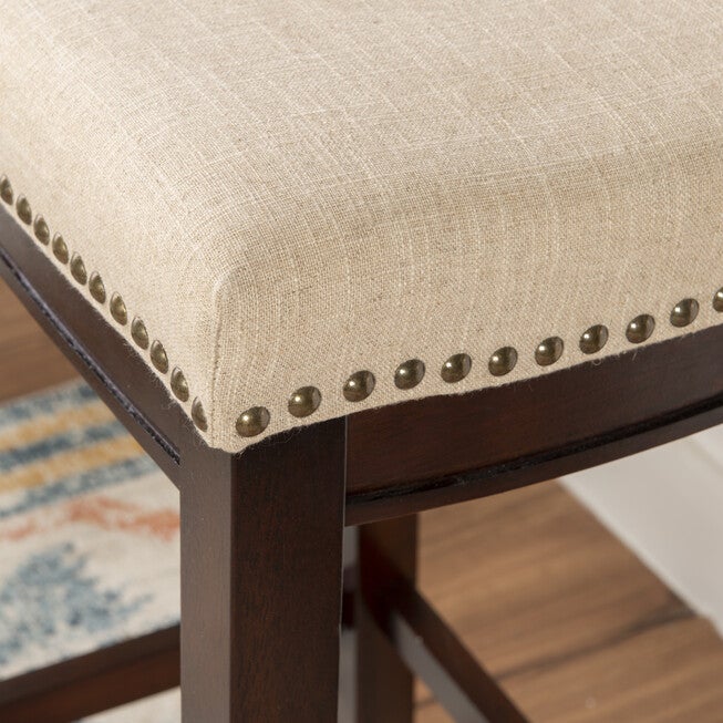 Claridge Linen Upholstered Seat Bar Stool, , alternate image number null