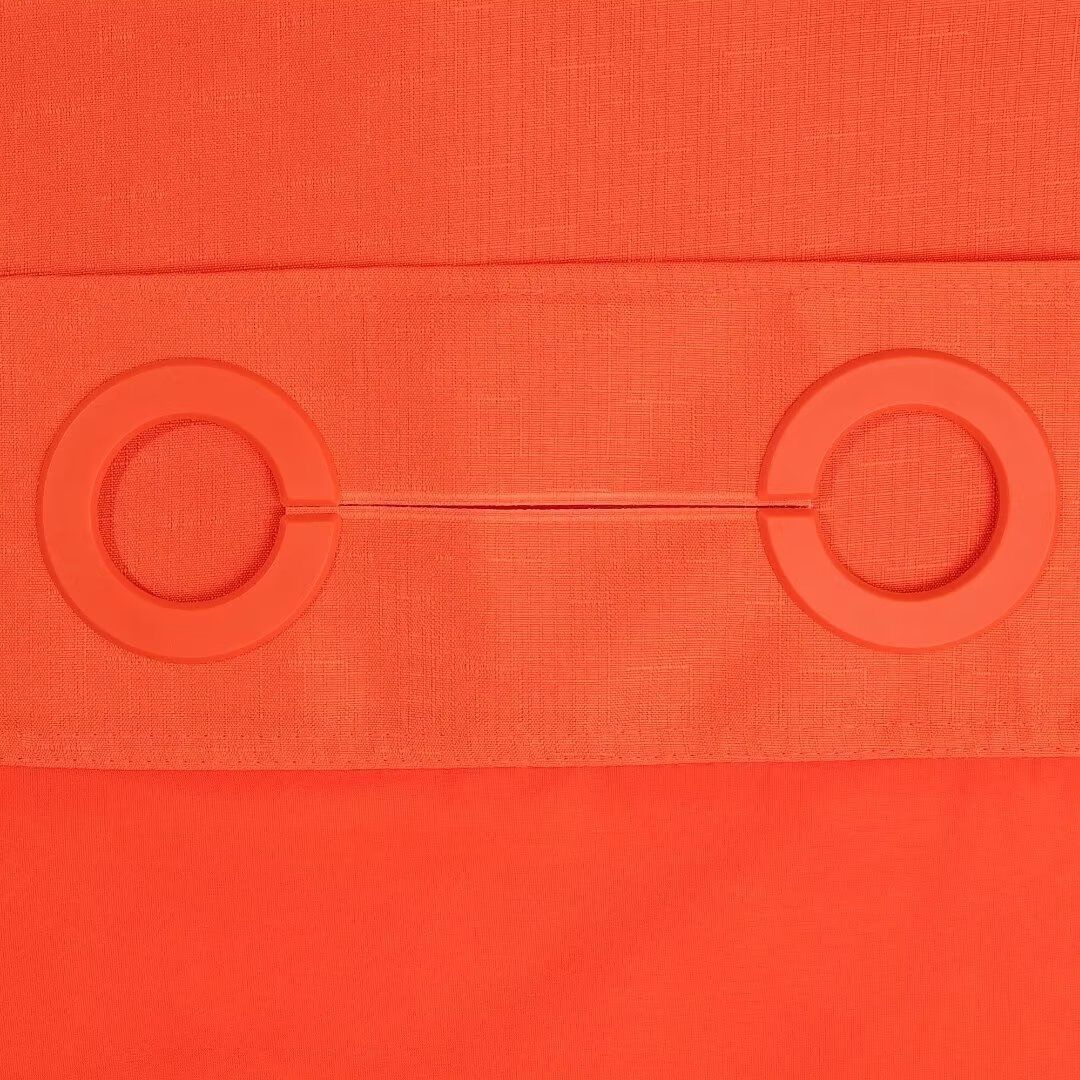 No Hook Slub Linen Texture Shower Curtain with Peva Snap-in Liner, ORANGE, alternate image number 4