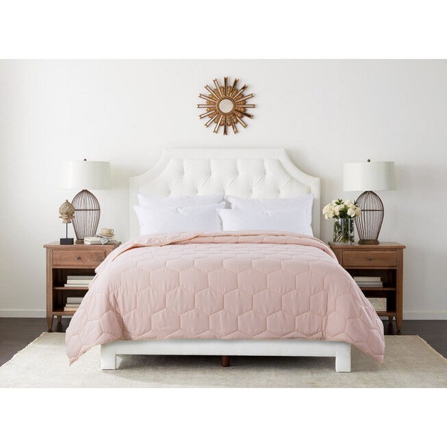 Honeycomb Down Alternative Blanket, Blush/Mustard, PEARL, hi-res image number 0