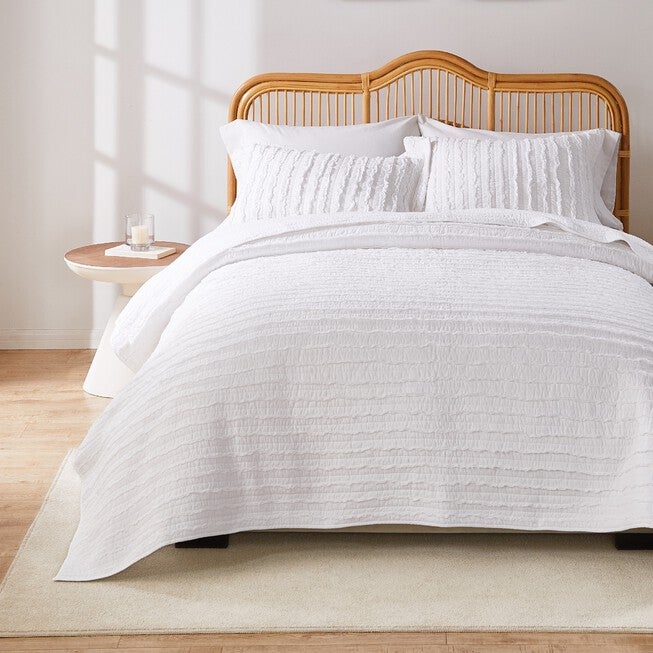 Ruffled Quilt And Pillow Sham Set, , on-hover image number 1