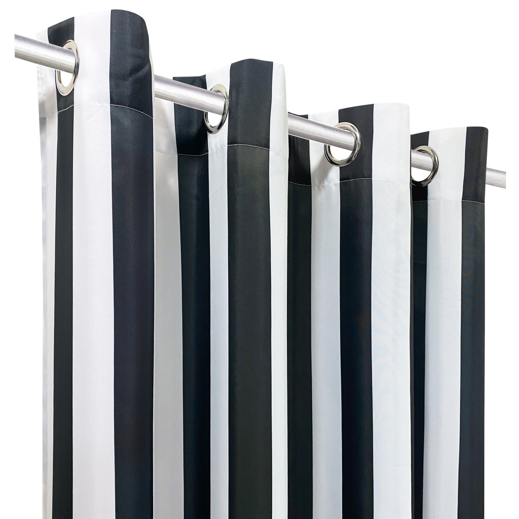 Outdoor Decor Seascapes Stripes Outdoor Grommet Curtain Panel Pair, , alternate image number 2