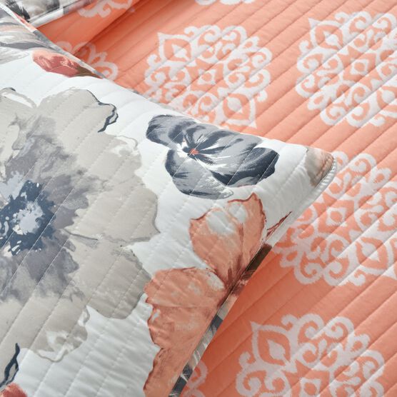 Lush Décor Leah Quilt Blue 3Pc Set, , alternate image number null