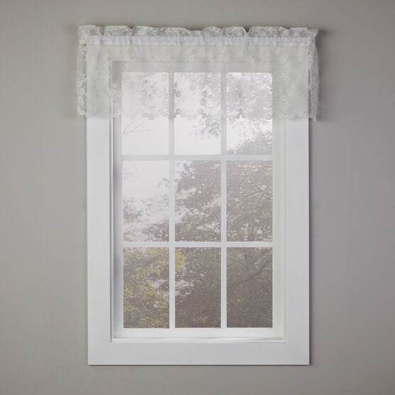 Petite Fleur Lace Valance 56" x 63", IVORY, hi-res image number null