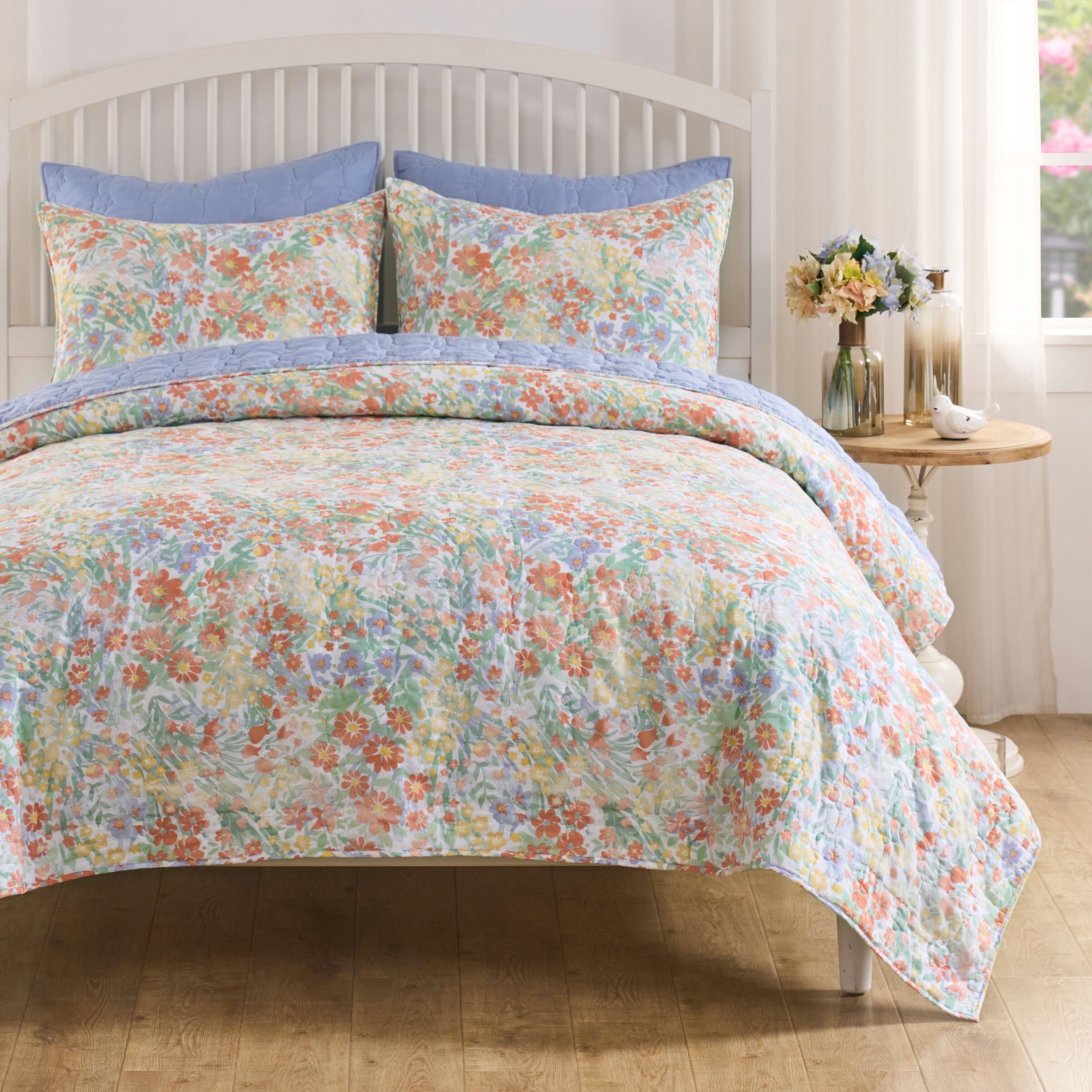 Alice Floral Meadow Quilt Set, PASTEL, alternate image number 6