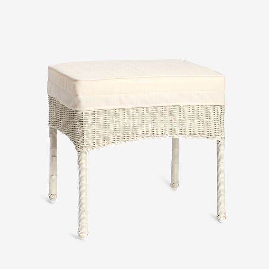 Roma All-Weather Resin Wicker Ottoman, WHITE, hi-res image number null