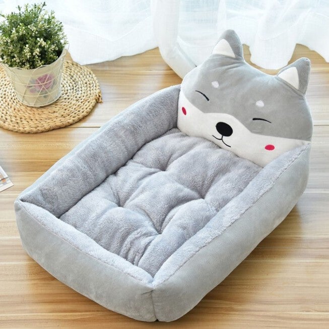 Cute Cartoon Character Pet Bed (Gray), GRAY, hi-res image number 0