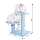 Real Wood 29" Cat Tree With Scratcher And Tunnel, , alternate image number null