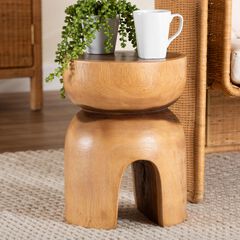 Abrina Solid Suar Wood Side Table